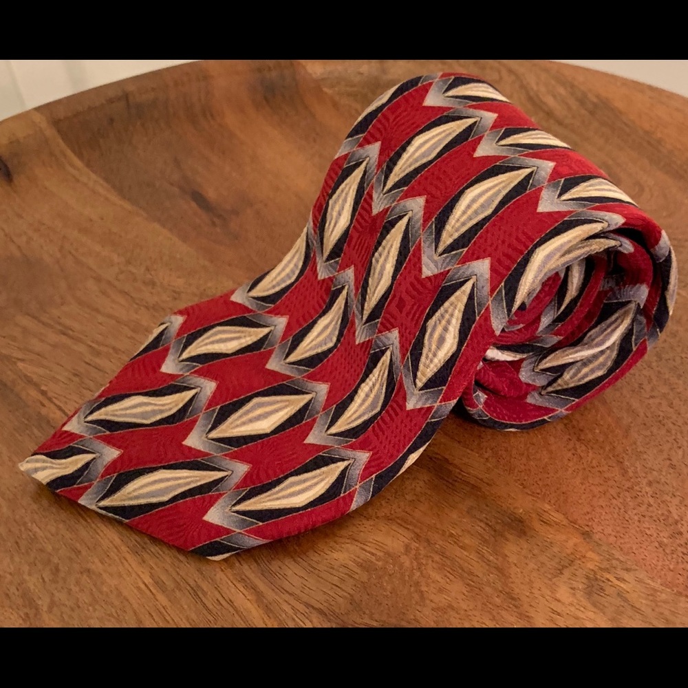 Bill Blass Red & Gold Neck Tie